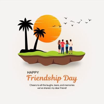 Business promotional post for Friendship Day with shopping sale theme