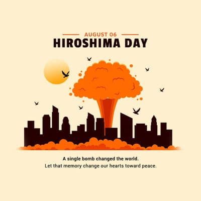 Peace quote social media template for Hiroshima remembrance