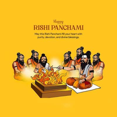 Rishi Panchami wishes and greetings social media post design