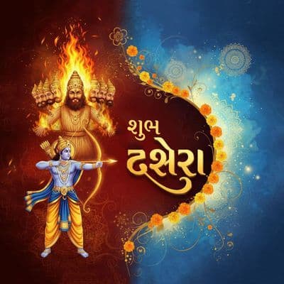 Cultural awareness Dussehra social media template design