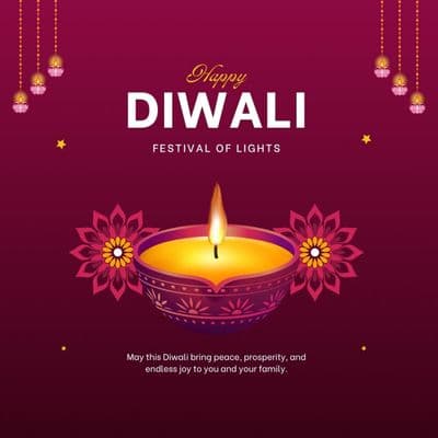 Diwali quote and greetings social media post design template