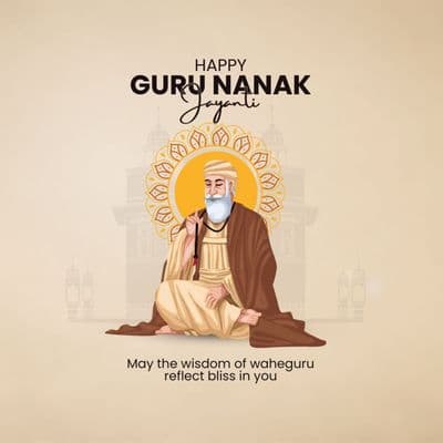 Guru Nanak Jayanti festival awareness post design