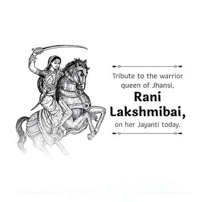 Rani Laxmi Bai Jayanti tribute social media post template