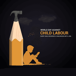 Social media graphic of child behind bars with freedom message