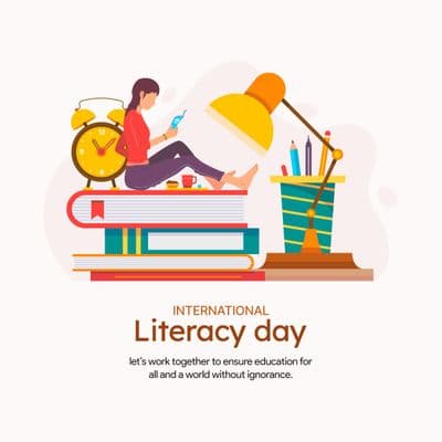 International Literacy Day NGO and business promotion post template