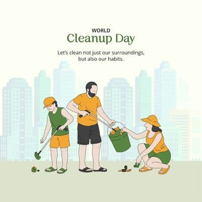 CSR social media post template for World Cleanup Day
