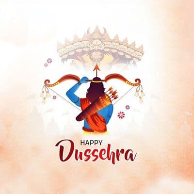 Creative Dussehra poster design template for social media