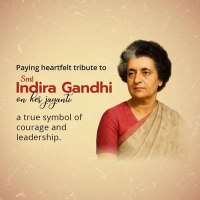 Women empowerment Indira Gandhi Jayanti post design by AiFlexa