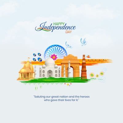 Energetic and colorful Independence Day post for Indian youth