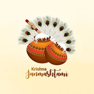 Bal Gopal theme Krishna Janmashtami social media post
