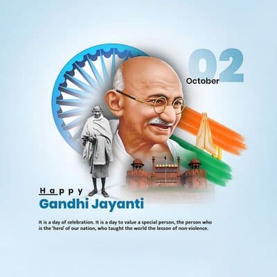 Awareness post design for Gandhi Jayanti social media template