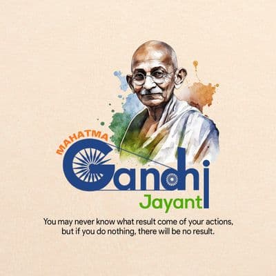 Creative poster style Gandhi Jayanti social media template design
