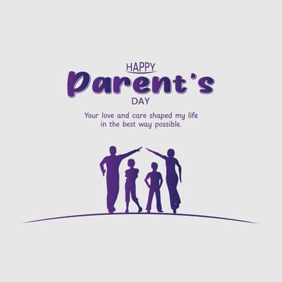 Modern Parents’ Day design with flowers, hearts, and quote about unconditional love