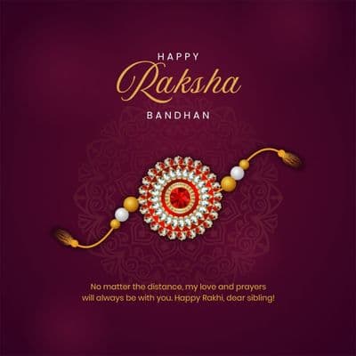 Cute Rakhi post design showing siblings with family