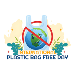 Eco-friendly plastic bag free day social media post design