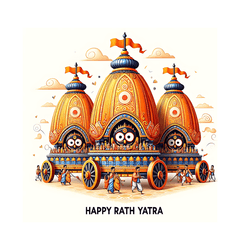 Traditional Jagannath Ratha Yatra cart with vibrant decorations