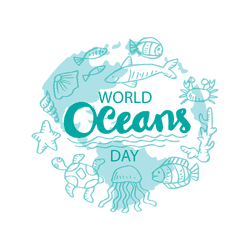 Creative World Oceans Day social media post template with marine theme
