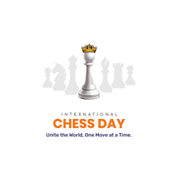 Chess awareness graphic with globe and chess pieces