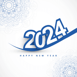 Happy New Year social media post with fireworks and celebrations