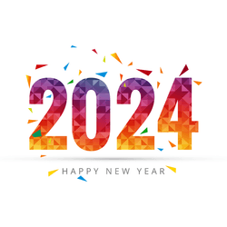 Elegant Happy New Year social media post with gold and black theme