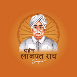 Social media tribute post design of Lala Lajpat Rai with Indian flag and bold Shaheed Diwas text