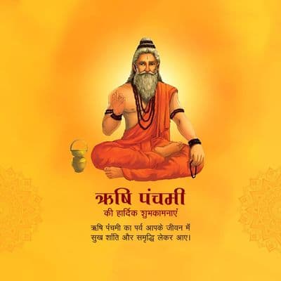 Rishi Panchami festival social media post design template