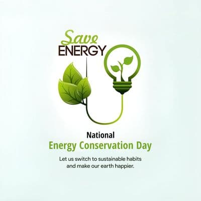 National Energy Conservation Day green energy saving awareness creative