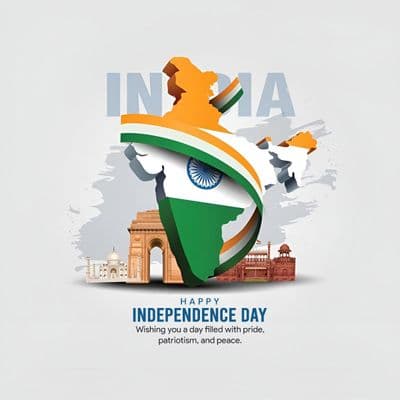 Minimal and elegant Independence Day design in Indian tricolor