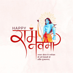 Modern and minimalistic Ram Navami social media post – AiFlexa