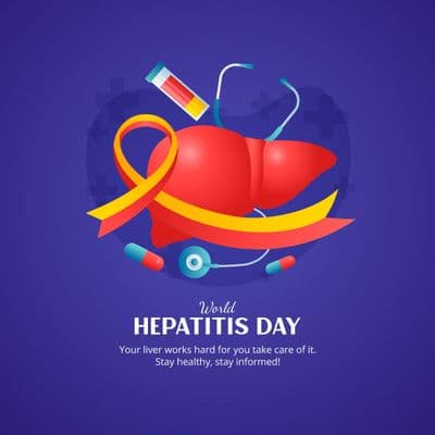 World Hepatitis Day social media design template with liver awareness graphic