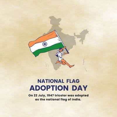 Indian Flag Adoption Day creative template with tricolor and business branding
