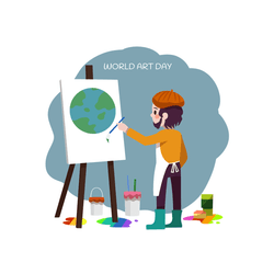 World Art Day template for students and schools featuring creative sketches – AiFlexa