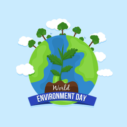 Creative World Environment Day social media post template with nature theme
