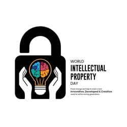 Social media template for World Intellectual Property Day featuring lightbulb and innovation elements – AiFlexa