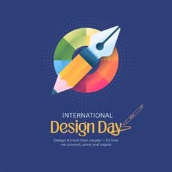 Professional and clean World Design Day social media post template with modern typography – AiFlexa