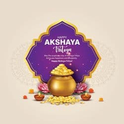 Akshaya Tritiya animated Instagram story template with gold sparkles and festival blessings – AiFlexa