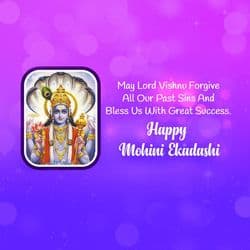Festive and customizable Mohini Ekadashi post design by AiFlexa, perfect for businesses to share spiritual messages and greetings on social media.