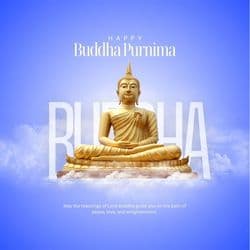 Happy Buddha Purnima social media post template by AiFlexa – high-quality festival design for business branding