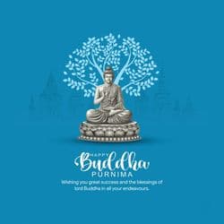 Elegant Buddha Purnima social media post template for businesses by AiFlexa – digital festival graphic for marketing use