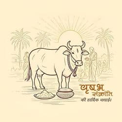 Vrishabha Sankranti social media post template by AiFlexa – cultural Hindu zodiac festival post design for spiritual and business branding