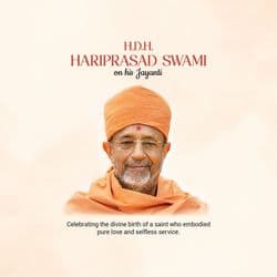 Divine Poster Design for Hariprasad Swami Janma Jayanti by AiFlexa