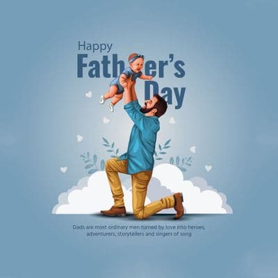 Dad holding remote with humorous text on Father’s Day