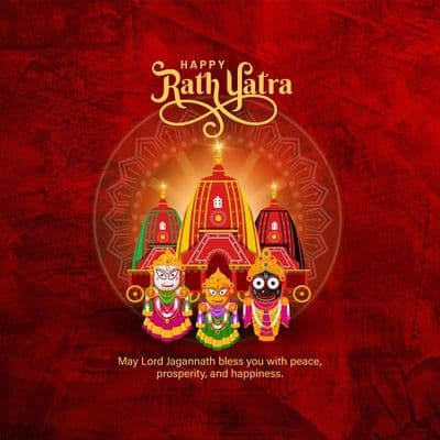 Chariot of Lord Jagannath decorated with flowers and devotees pulling it