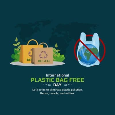 Plastic-free Earth image with “Choose Cloth, Not Plastic” message