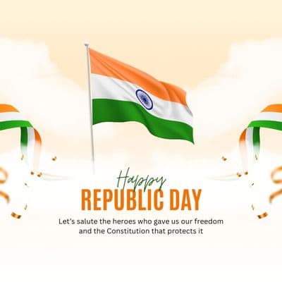 Happy Republic Day 26th January patriotic social media creative