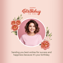 Eye-catching Happy Birthday social media post template design