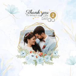 Elegant wedding countdown design showing number of days left with rings and couple illustration